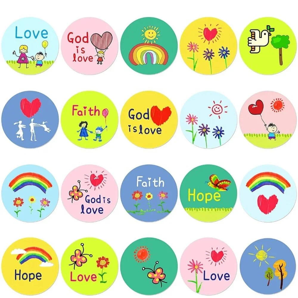 60 Kid-Drawn Christan Faith Stickers 1.2